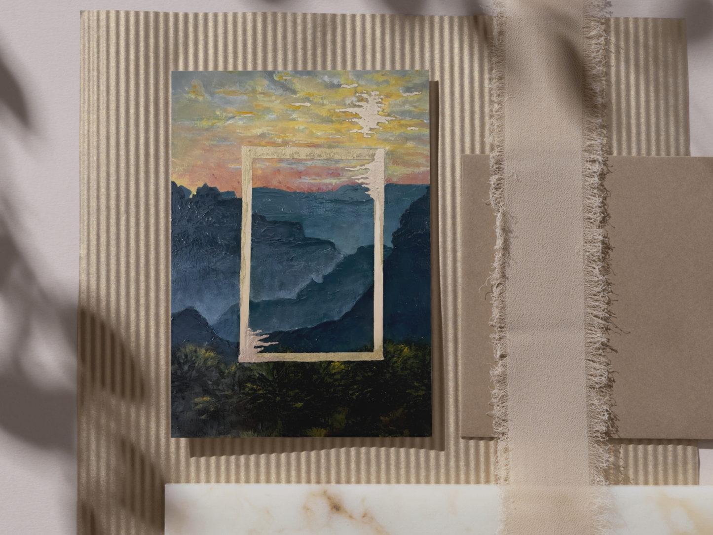 Blank Note Card - Canyon Shadows