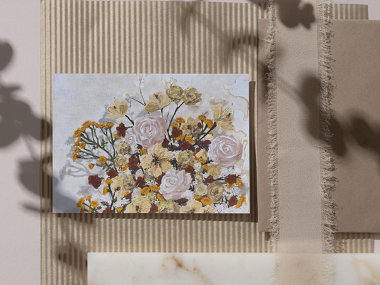 Blank Note Card - Tansy Bouquet